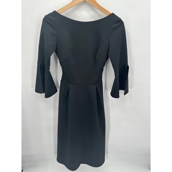TRUE VIOLET Lululs NWT Black Open Back Bell Sleeve Midi Dress // 8 - Picture 1 of 11